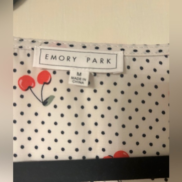 ASOS Cherry Print White Blouse Size Medium - Picture 2 of 5